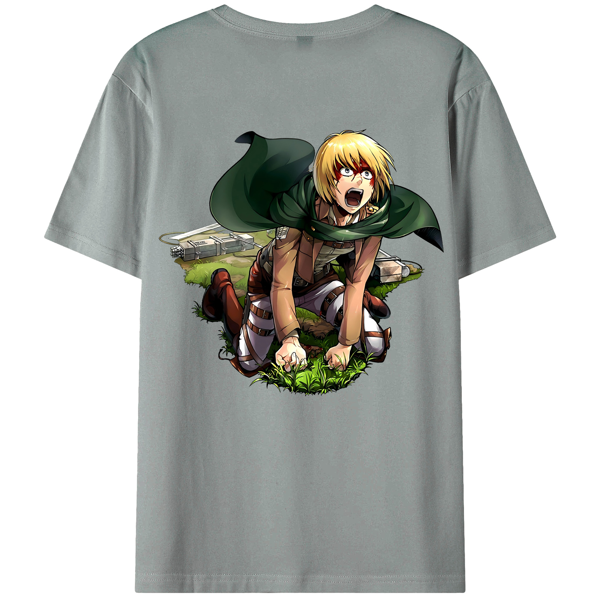 （画像用） 進撃の巨人 アルミン·アルレルト Attack on Titan Armin Arlert 綿100％ メンズ半袖Tシャツ（バックプリント） 通気性
